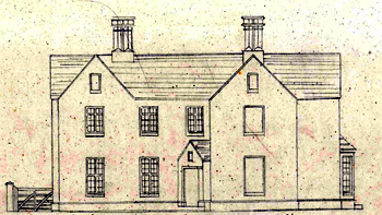 Elevation of the Vicarage in 1847 [X254/88/210]